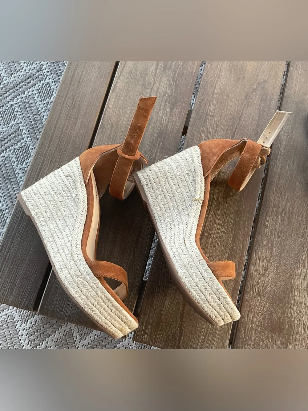 L'AGENCE Elysee Suede Espadrille Wedge Sandals